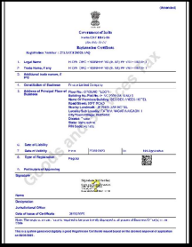 MSME Registration Certificate